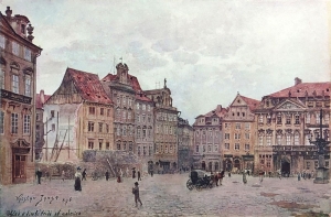 Václav Jansa, Staroměstské náměstí,  severní strana po prvním asanačním zásahu, 1896