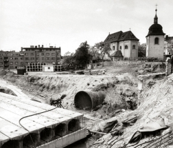 Fotografie z výstavby linky metra C