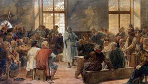 Freska Volba Vladislava na Horách Kutných, 1900