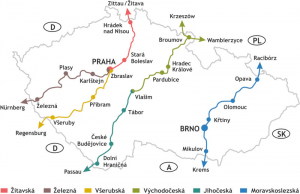 Mapa svatojakubských  tras v ČR