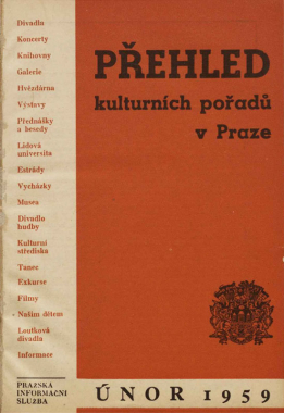 Přehled kulturních pořadů v Praze únor 1959