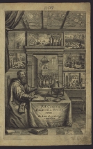 Mědirytinový předtitul sebraných didaktických spisů Komenského vydaných v Amsterodamu 1657
