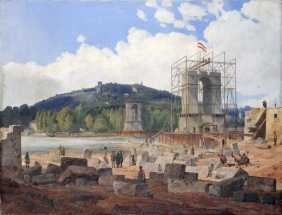 Karel Würbs, Stavba řetězového mostu  přes Vltavu v Praze, 1840