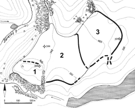 Schematický plán hradiště v Šárce