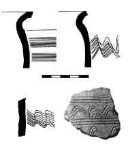 Fragmenty typické středohradištní keramiky